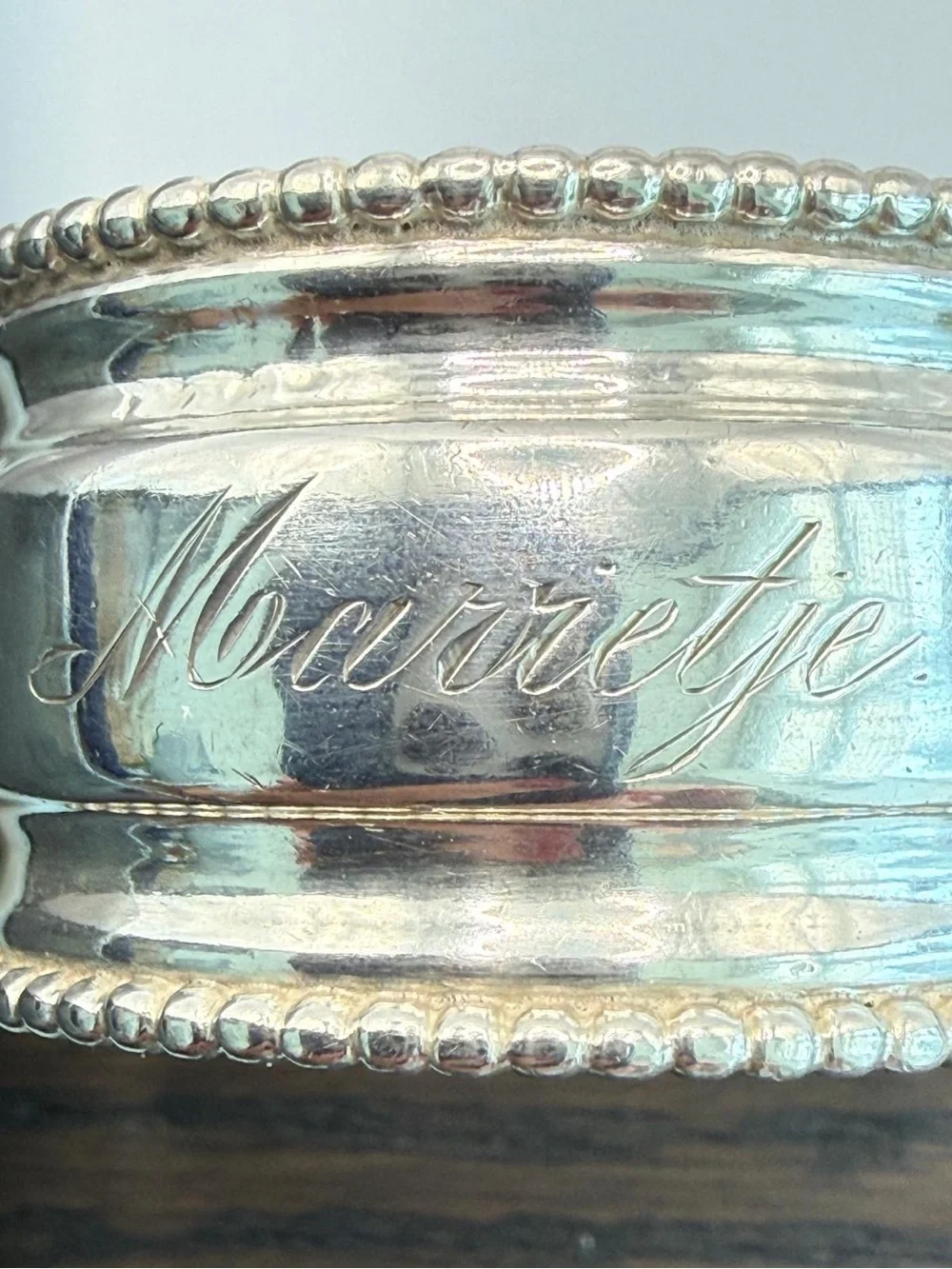 Antique 1901 Dutch .833 Silver Napkin Ring Engraved Marretje – Hallmarked